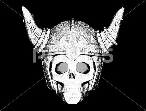 Art digital graphics; CG; mysticism; helmet,skull,terror,fear,phobia Stock Illustration