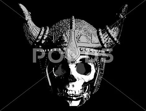 Art digital graphics; CG; mysticism; helmet,skull,terror,fear,phobia Stock Illustration