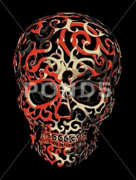 Art digital graphics,mysticism, skull, Stock Illustration