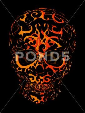 Art digital graphics,mysticism, skull, Stock Illustration