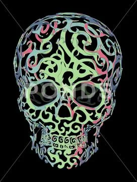 Art digital graphics,mysticism, skull, Stock Illustration