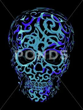 Art digital graphics,mysticism, skull, Stock Illustration