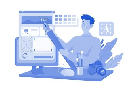 Art directors design visual elements of campaigns. 스톡 일러스트