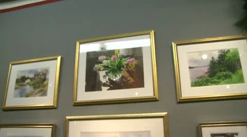 Art display (1 of 3) Stock Footage 10685297
