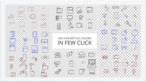 Art Doodle Icons 스톡 After Effects