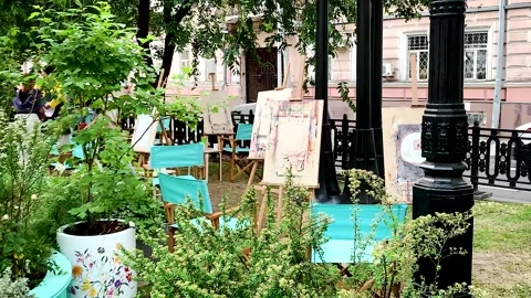 Art draw workshop plein air open city 스톡 동영상 313993938