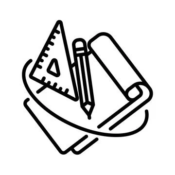Art drawing tool icon vector design in line style Stock Illustration