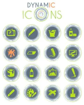 Art dynamic icons Stock Illustration