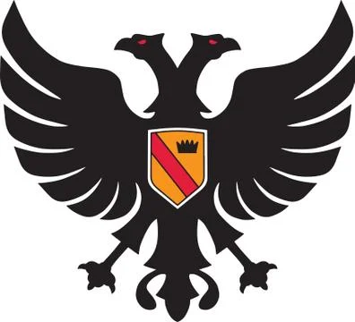 Art of eagle with two heads in heraldic style Stock Illustration