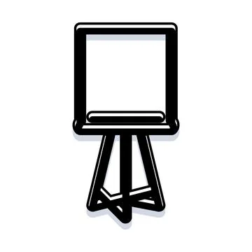 Art easel standing with blank canvas for creativity Stock Illustration
