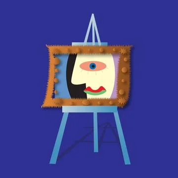 Art easel vector art Stock Illustration