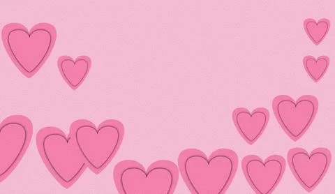 Art elements in shape of heart on pink background Stock Illustration