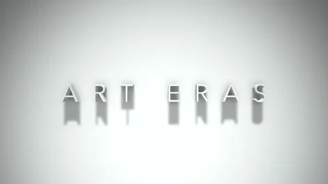 Art eras 3D title animation with shadows on a white background Stock Footage 297054672