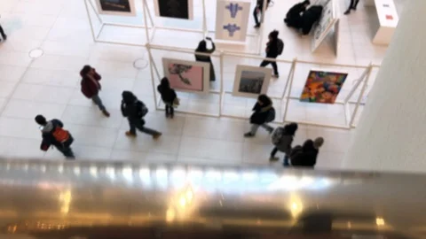 Art exhibit in the atrium of the Oculus ... | Stock Video | Pond5