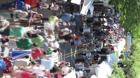 Art fair goers Stock Footage 26080701