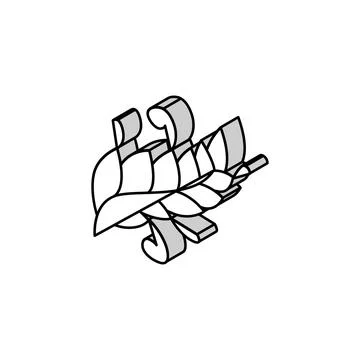 Art feather soft fluffy isometric icon vector illustration Illustrazione stock