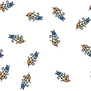 Art feather soft fluffy vector seamless pattern Stock Illustration