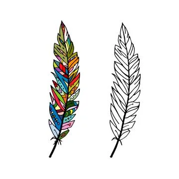 Art feather for your design Stock Illustration