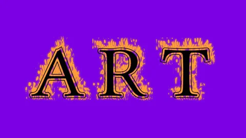 Art fire text effect violet background Stock Footage 136245303