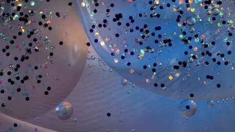 Art, flickering on the surface of water, textures and colors, sequins Video stock 128715486