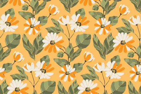 Art floral vector seamless pattern. Summer background. Illustrazione stock