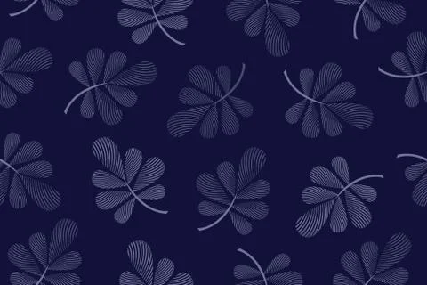 Art floral vector seamless pattern. Blue leaves. Stock Illustration