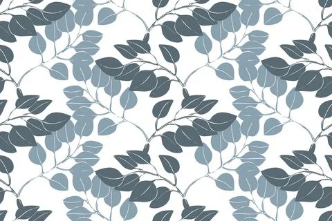 Art floral vector seamless pattern with leaves. Stock Illustration