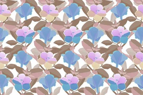 Art floral vector seamless pattern. Brown leaves. Stock Illustration