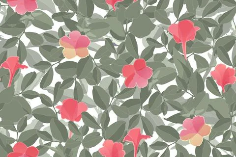 Art floral vector seamless pattern. Pink Flower. Stock Illustration
