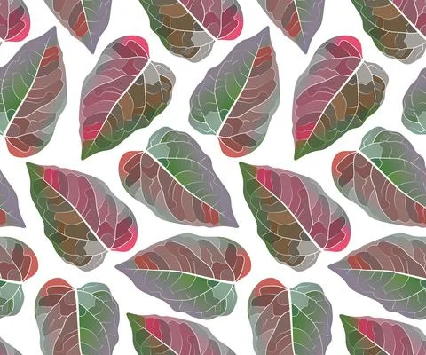 Art floral vector seamless pattern. Colorful leaf. Stockillustratie