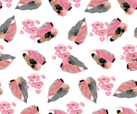 Art floral vector seamless pattern. Pale leaves. Stock Illustration