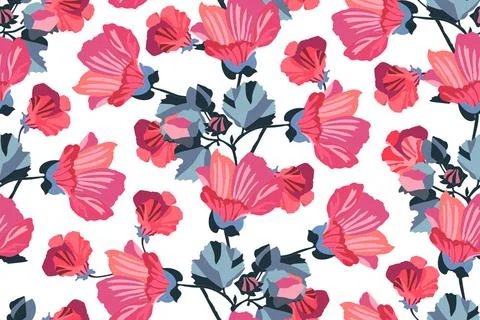 Art floral vector seamless pattern. Garden flowers Art floral vector seaml... Stock Photos