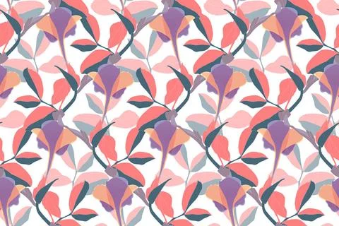 Art floral vector seamless pattern. Coral cleaves. rt floral vector seamle... Foto stock
