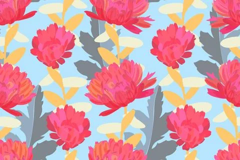 Art floral vector seamless pattern. Pink flowers. Art floral vector seamle... Stock Photos