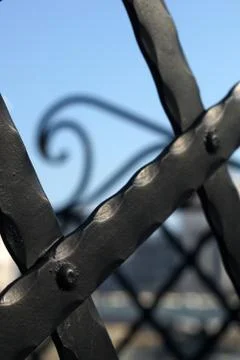 Art forging elements and iron fence Foto stock
