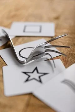 Art of Fork Bending, How to Bend Forks with Your Mind Stock Photos