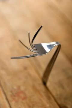 Art of Fork Bending, How to Bend Forks with Your Mind Stock Photos