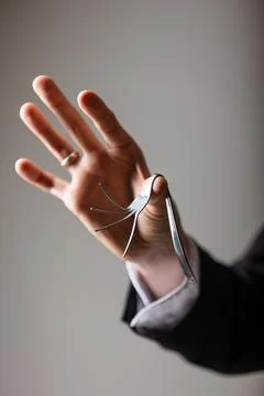 Art of Fork Bending, How to Bend Forks with Your Mind Stock Photos