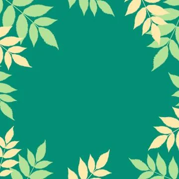 Art frame with leaves Stock Illustration