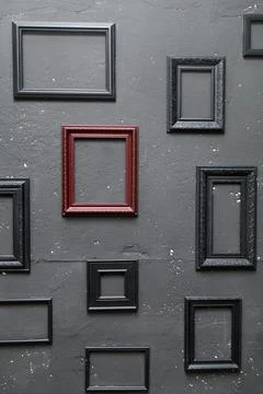 Art frames on a wall Stock Photos