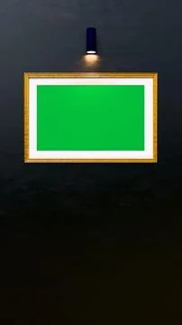 Art gallery display with green screen Stock Illustration