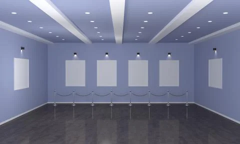 Art Gallery Frames Muckup 3D Illustration 스톡 일러스트