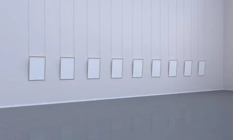 Art Gallery Frames Muckup 3D Illustration Illustrazione stock