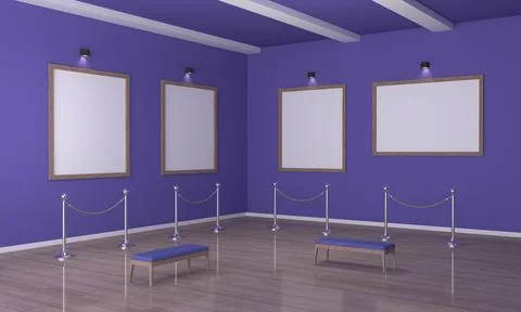 Art Gallery Frames Muckup 3D Illustration Illustrazione stock