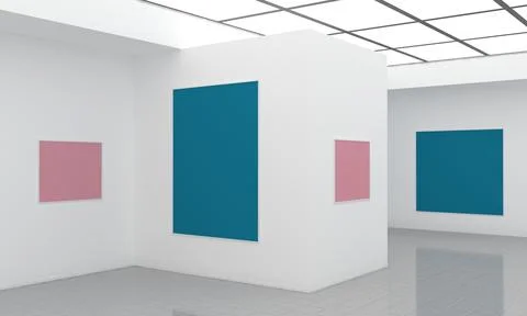 Art Gallery Frames Muckup 3D Illustration Illustrazione stock