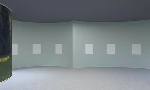 Art Gallery Frames Muckup 3D Illustration 스톡 일러스트