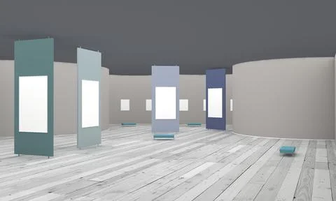 Art Gallery Frames Muckup 3D Illustration Stockillustratie