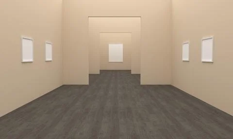Art Gallery Frames Muckup 3D Illustration 스톡 일러스트