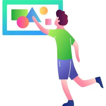 Art gallery icon vector man and picture Stock Illustration