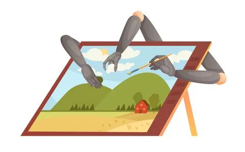 Art generated by artificial intelligence Stock Illustration